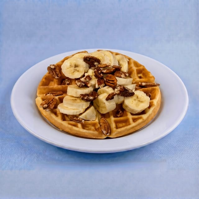 Pecan and Banana Waffle.