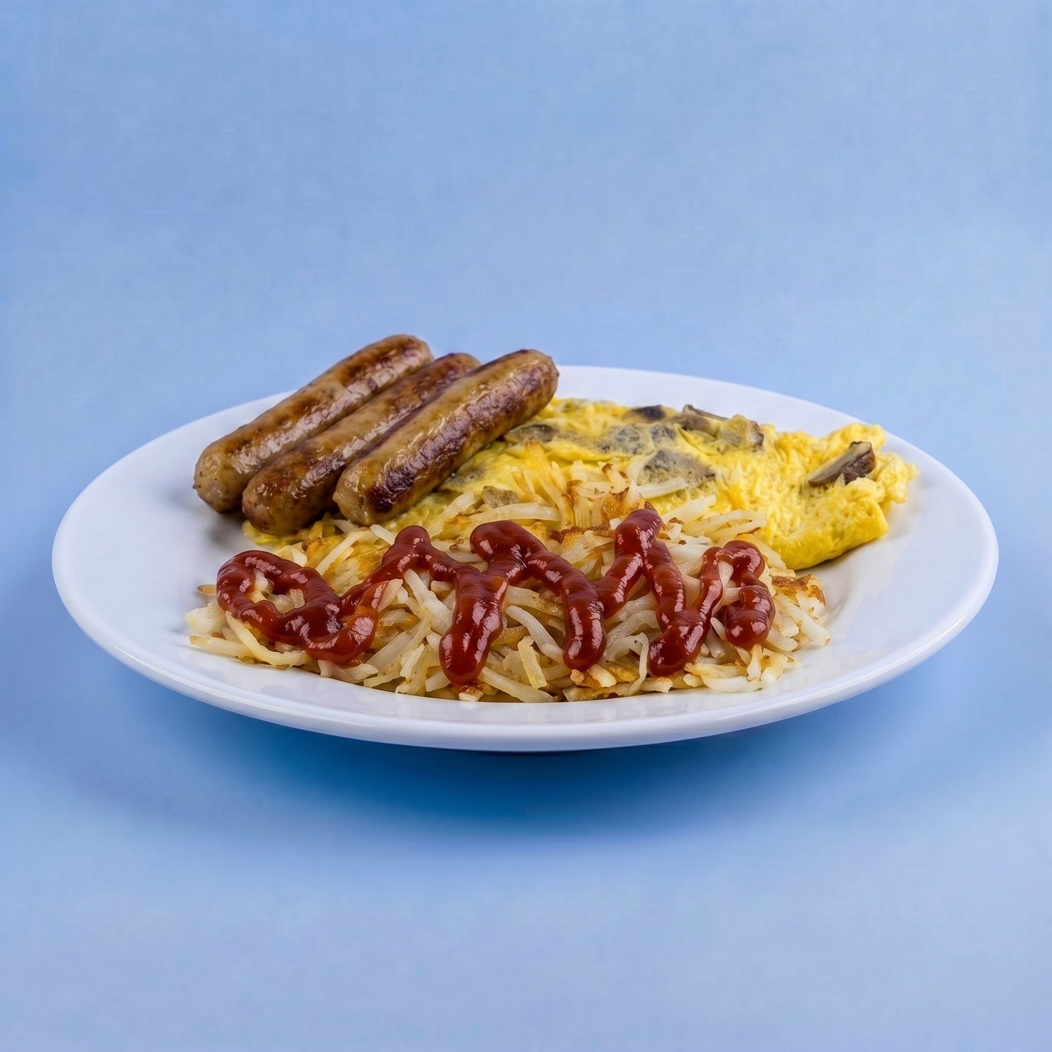 Sausage and Cheese Omelette.